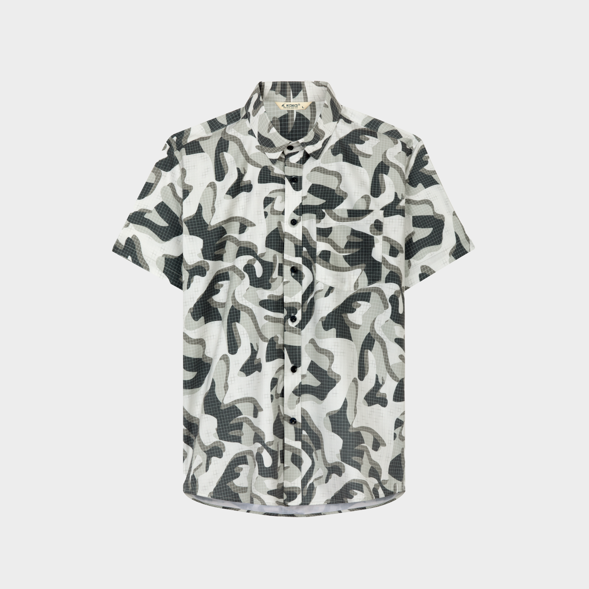 S31 Áo Sơ Mi Kaka Hoạ Tiết Vạt Tôm