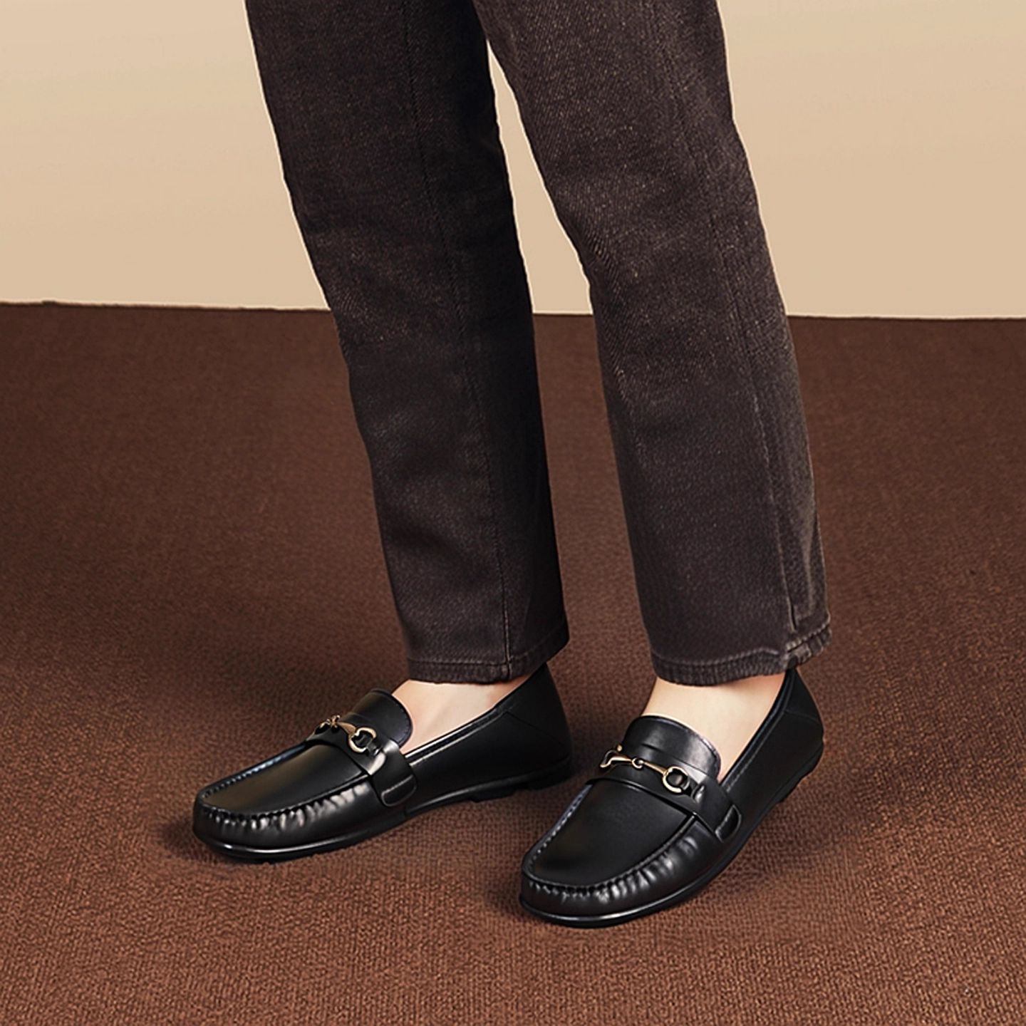 Giày Nam GD99 – Giày Lười Một Chân Da Bò Lớp 1, Mũi Len Kiểu Anh 2025