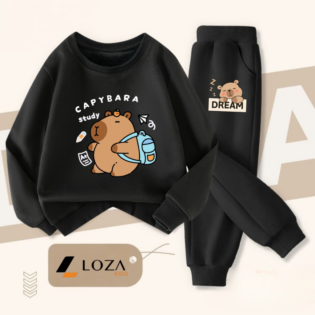 Set bộ nỉ bé gái, bé trai in Capybara - Loza Kids BI485_thumbnail_3