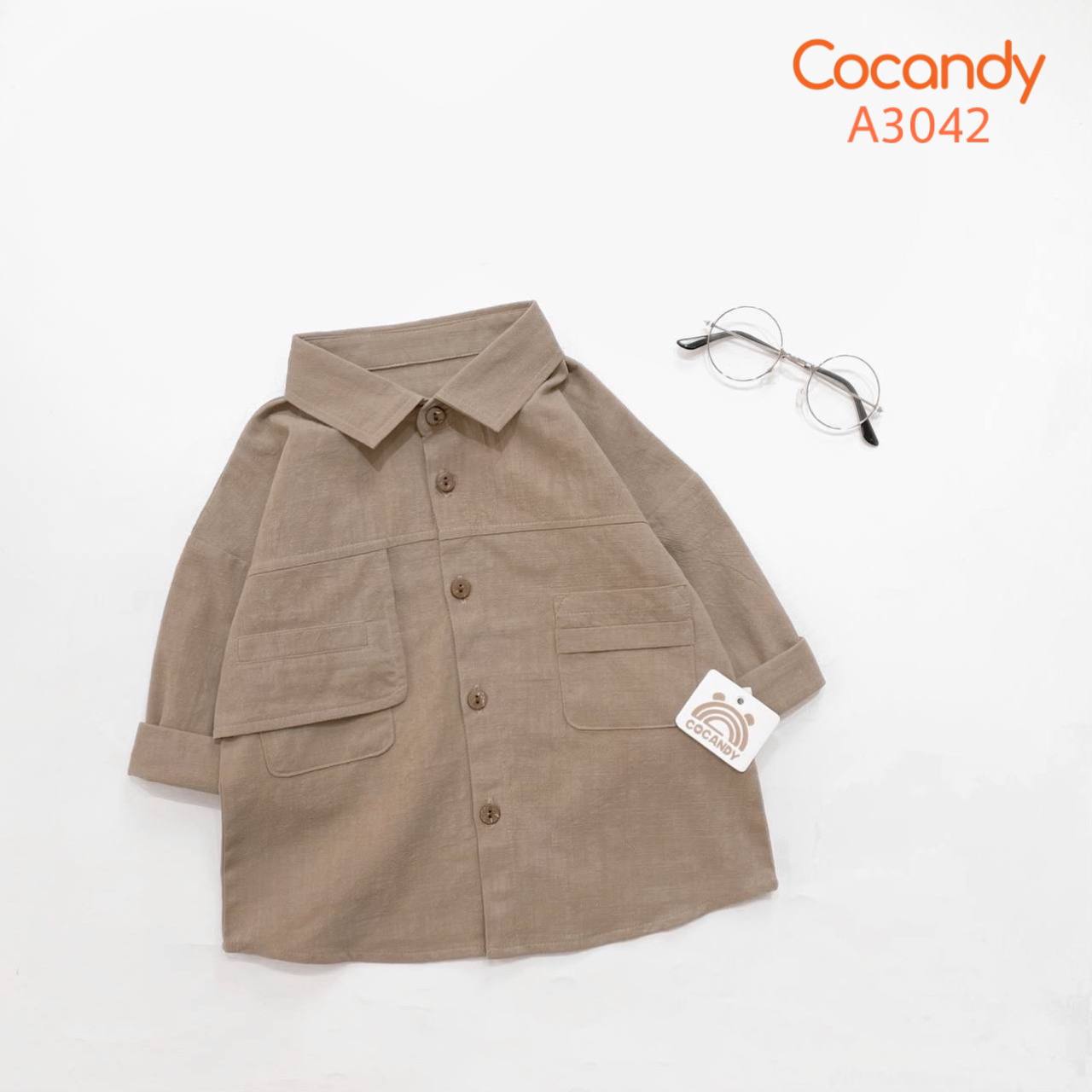 Áo dài NÂU 2 túi ngực