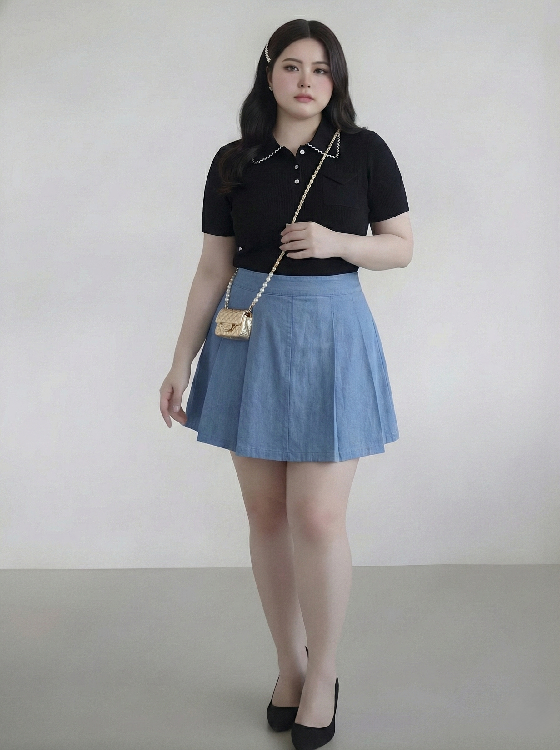 Chân váy kiểu xòe phối quần bigsize CV037 dành cho nàng béo mập từ 55-95kg