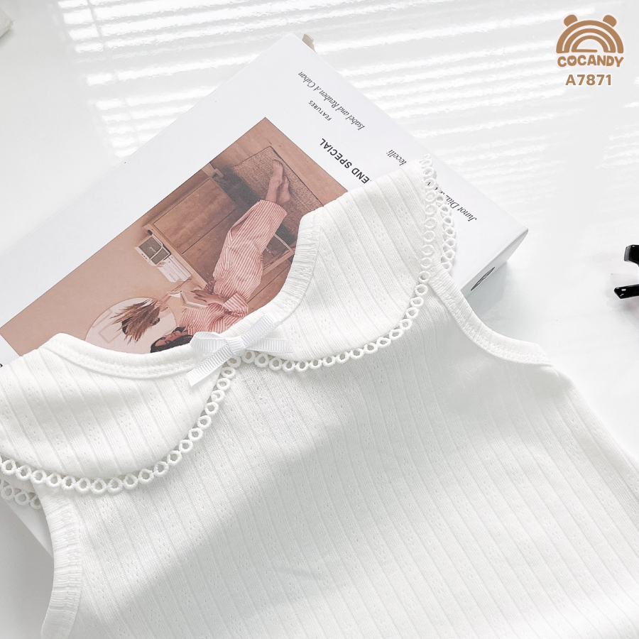 Áo cộc polo TRẮNG sát nách cổ sen nơ_thumbnail_2