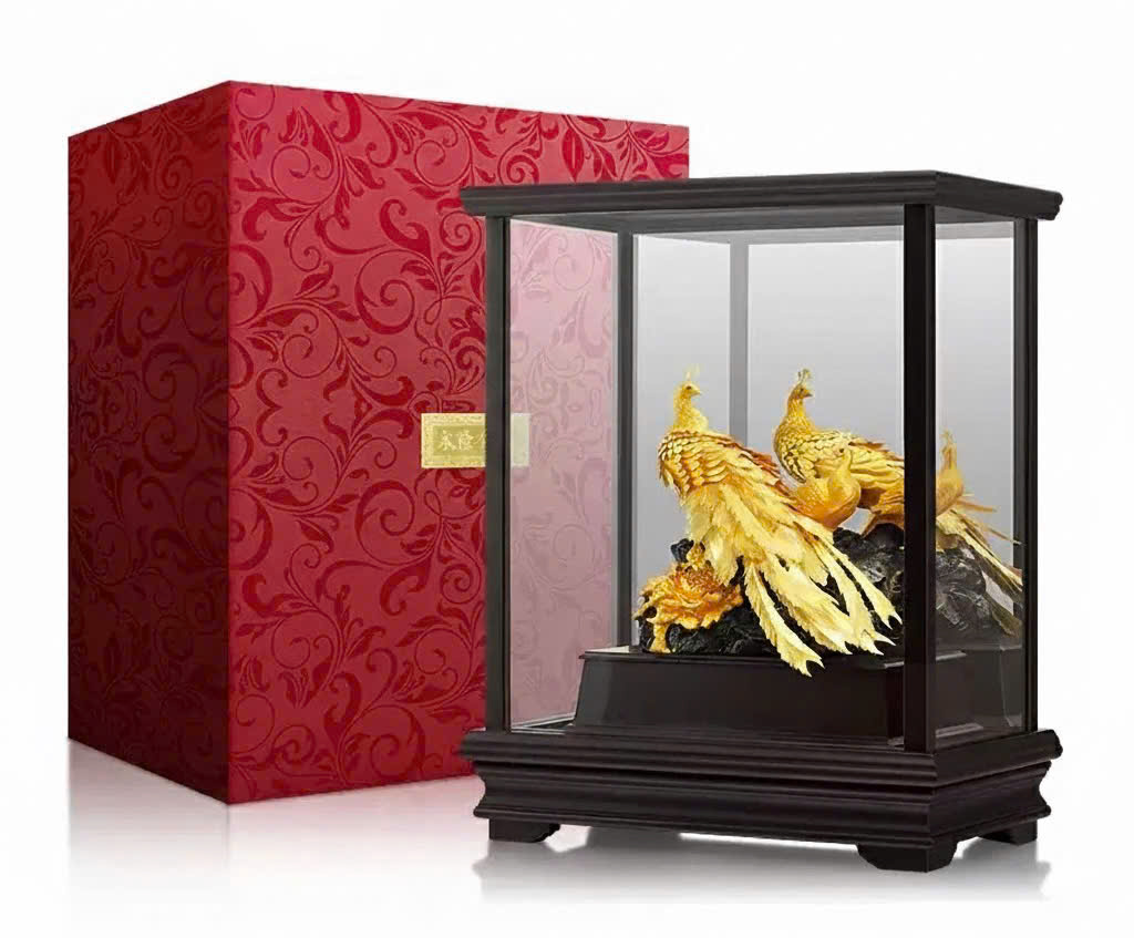 Đôi chim công mạ vàng 24k KT 29x17x34 cm_thumbnail_0