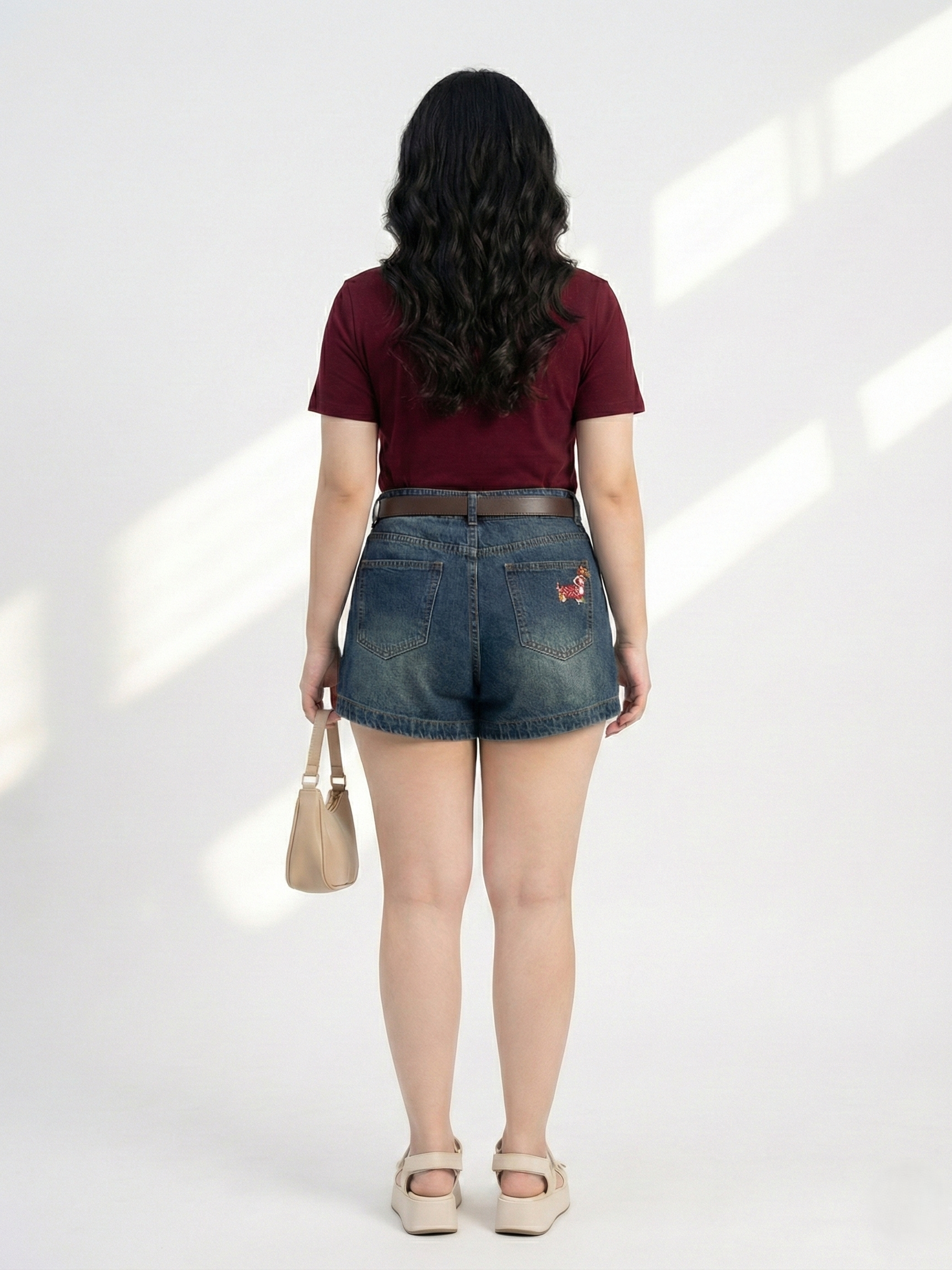 BIGSIZE NỮ - Quàn short jean thêu túi vuông T-QSJ1313_thumbnail_1