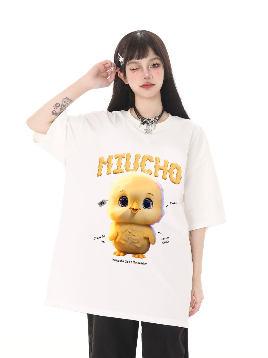 Áo thun form rộng 12 con giáp tuổi Dậu ATD1240 Miucho tay ngắn cổ tròn in mix_thumbnail_8