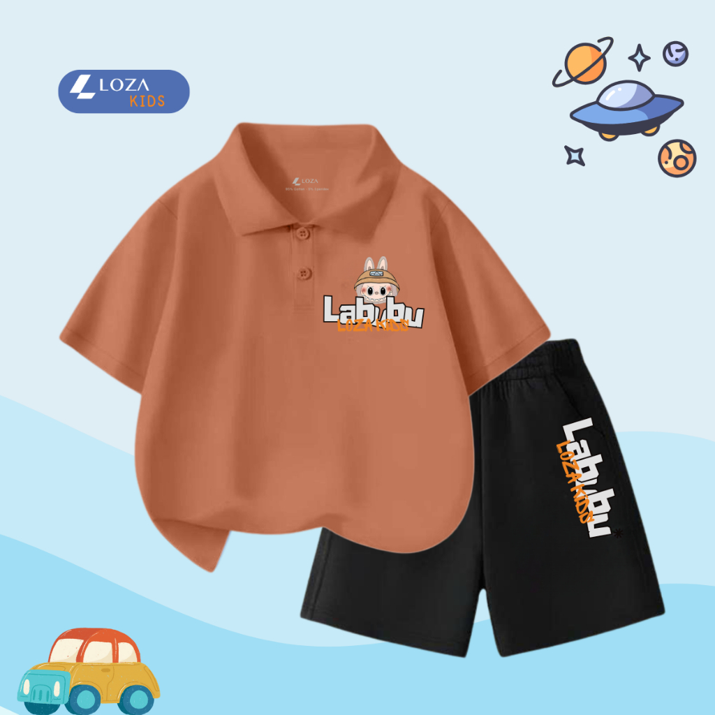 Bộ đồ polo bé trai in hình 'Labubu' - Loza Kids BO245_thumbnail_3