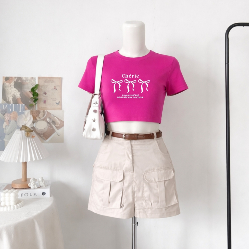 Áo croptop nữ hình 3 nơ Chérie dáng ôm chất thun cotton local brand WETEE - WC1162_thumbnail_1