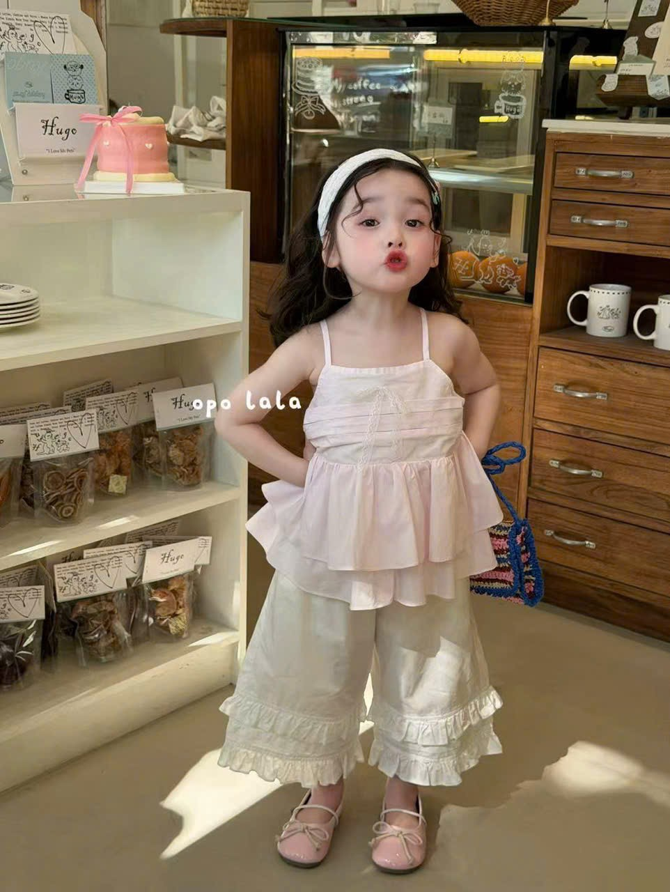 C92 - Quần thô gấu bèo màu xanh mint hãng Opl (Sz90-130)_thumbnail_0