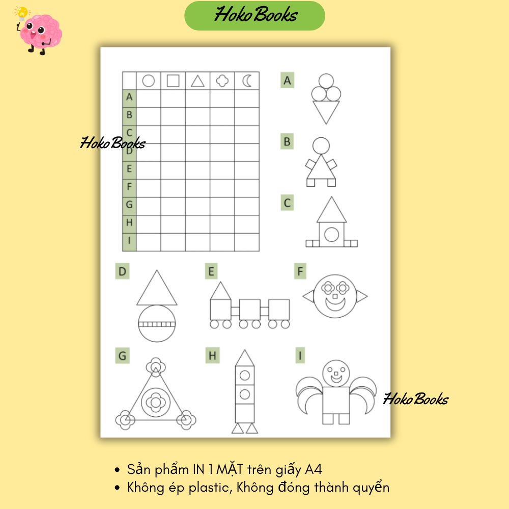 HL26 Hokobook Học liệu Đếm hình khối in đen trắng