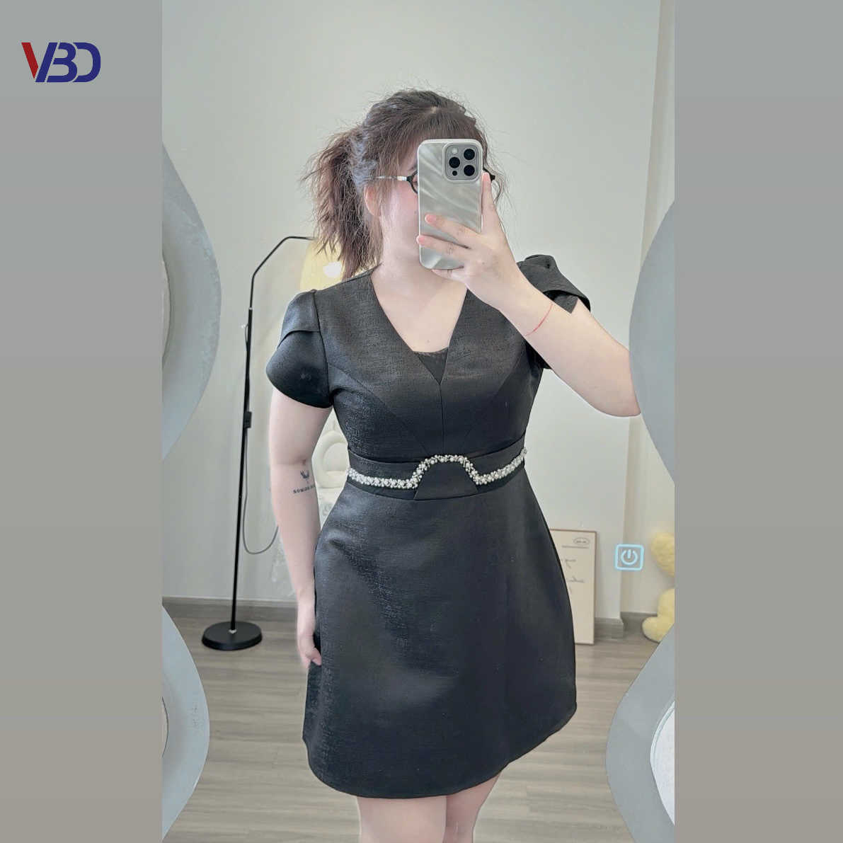 Đầm kiểu khoét eo phối lưới kiểu bigsize DA134 dành cho nàng béo mập từ 55-95kg