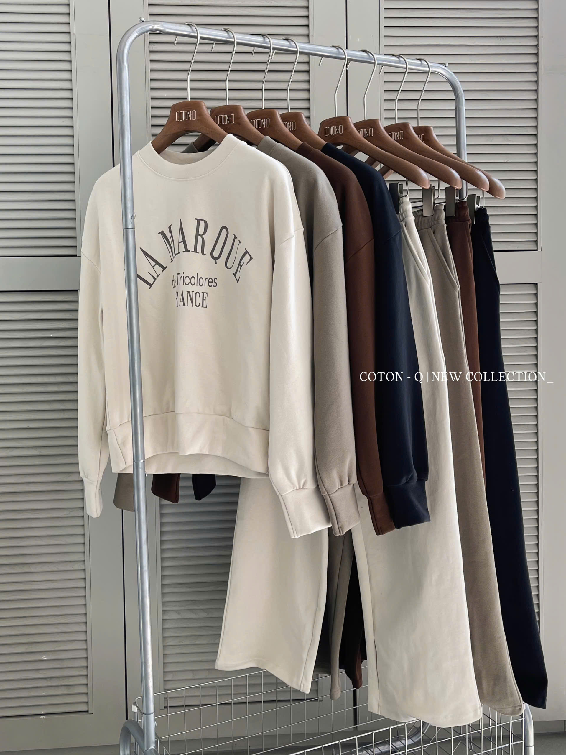 HJ13 Set áo + quần dài nỉ ( RÊU )