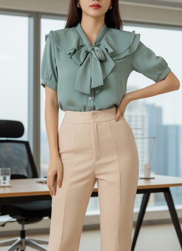 Áo kiểu cột nơ tay bồng_thumbnail_5