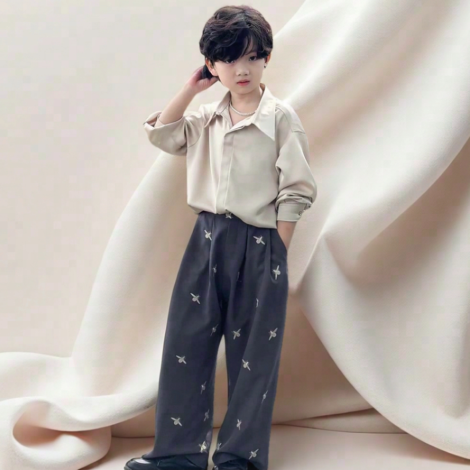 Bộ Vest Ong Thêu Form rộng Cho Bé Trai, Bé Gái Cá Tính ._thumbnail_9