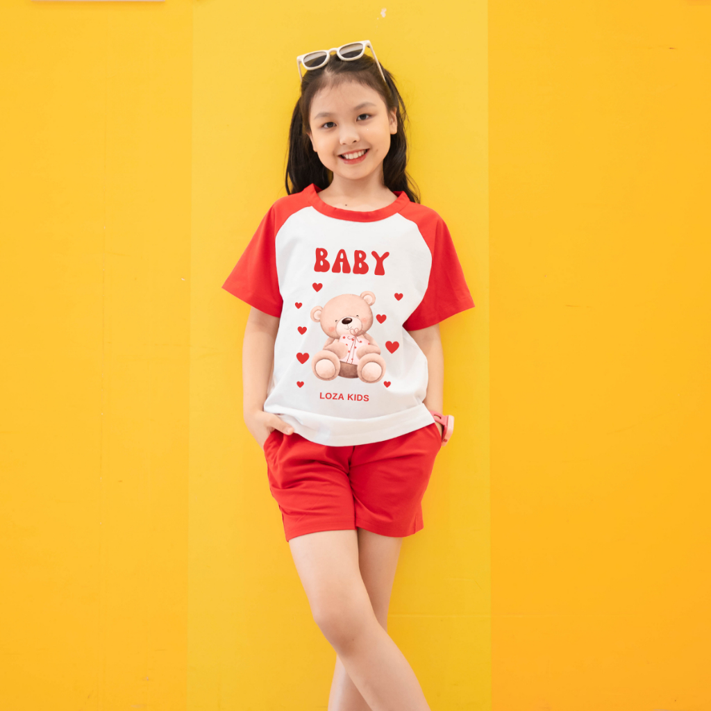 Bộ đồ bé gái phối màu in hình nhiều mẫu - Loza Kids G0186_thumbnail_0