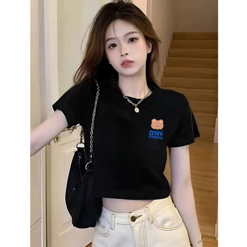 [Form Ôm] Áo croptop nữ ôm body màu đen in hình - Áo thun nữ dáng croptop ôm Loza - G0261_thumbnail_6