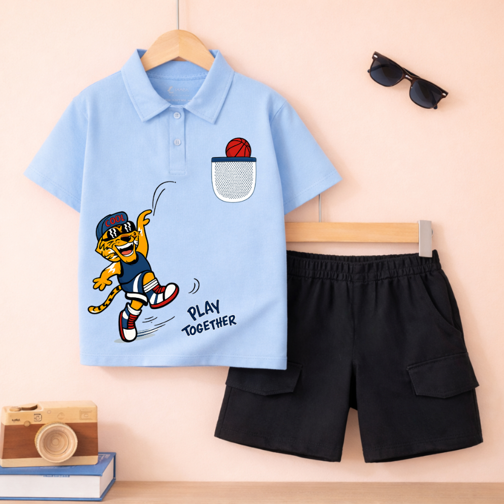 Set bộ Polo bé trai hình Con hổ Together - Loza Kids BU630_thumbnail_0