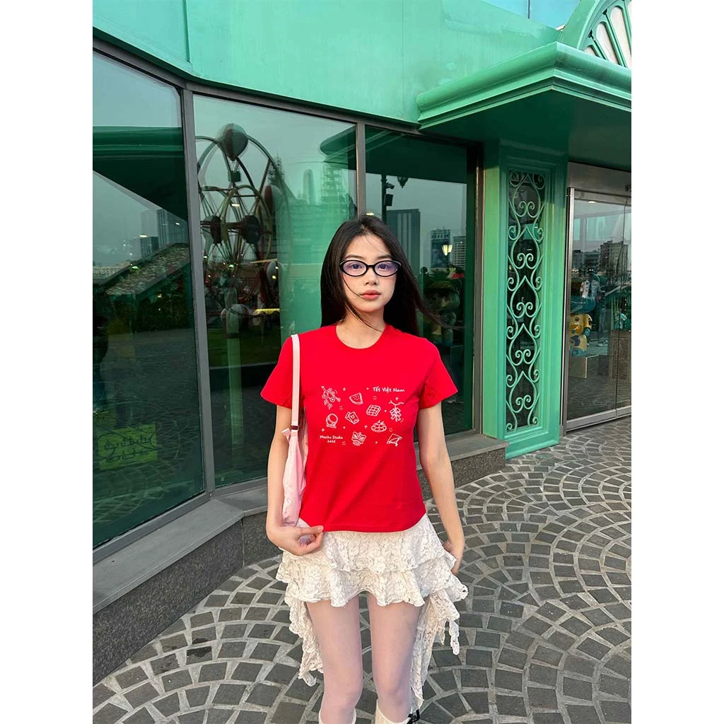 Áo baby tee nữ form vừa Miucho vải cotton co giãn 2 chiều thoáng mát Tết 2026 in mix 2890_thumbnail_2