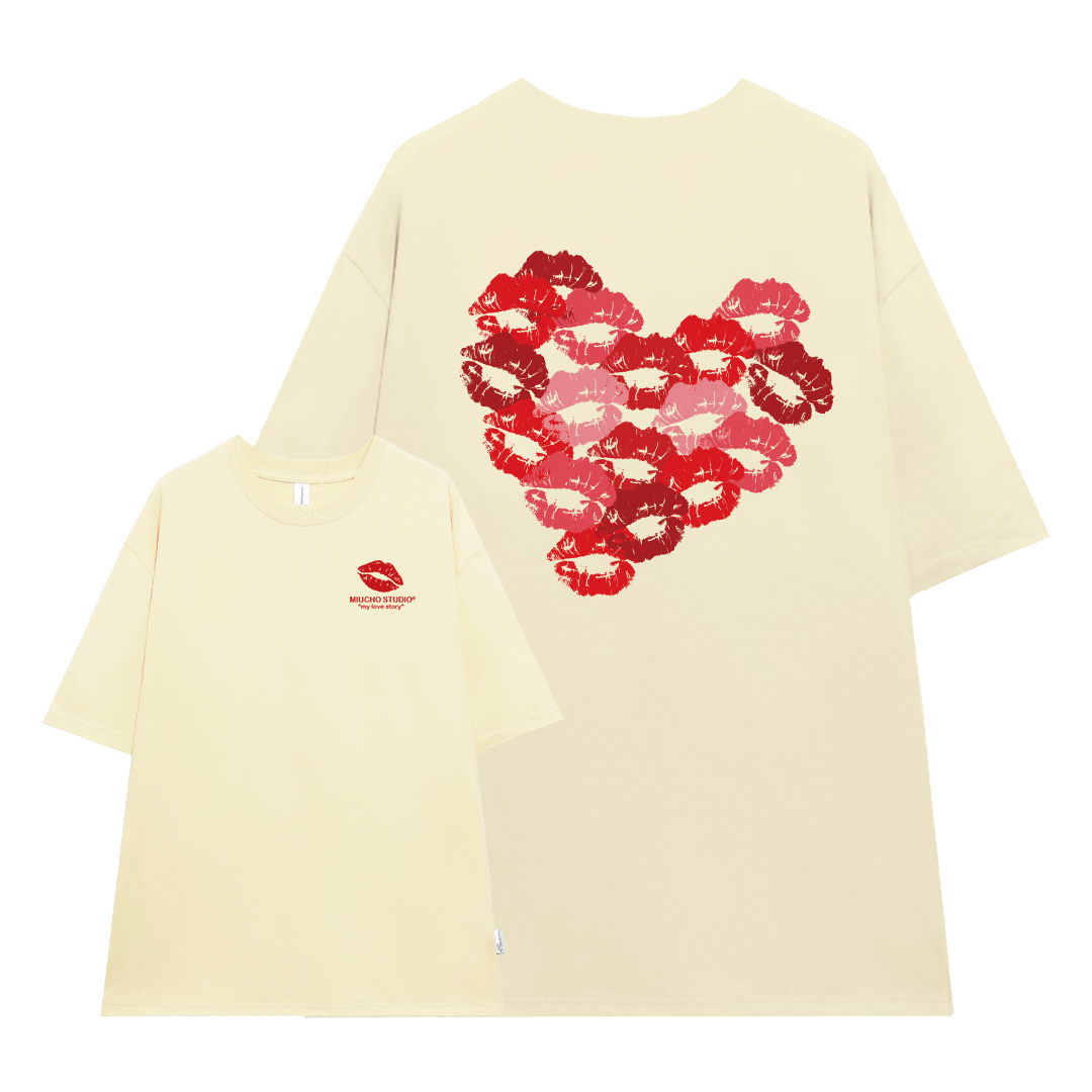 Áo thun cặp đôi couple trái tim from rộng ATD1381 Miucho vải cotton thoáng mát cổ tròn in mix_thumbnail_19