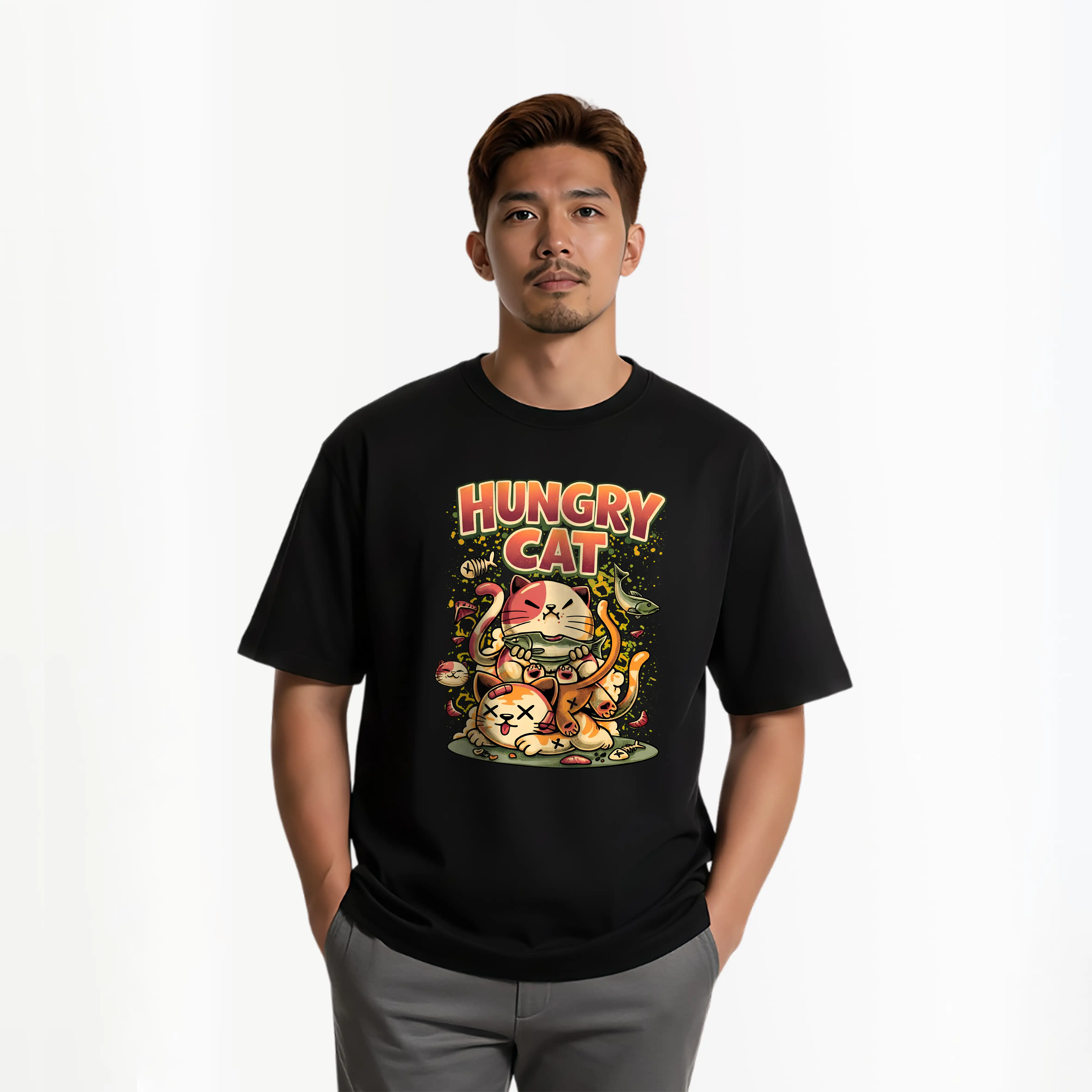 Áo thun form rộng Hungry Cat TeePrint 3239_thumbnail_4