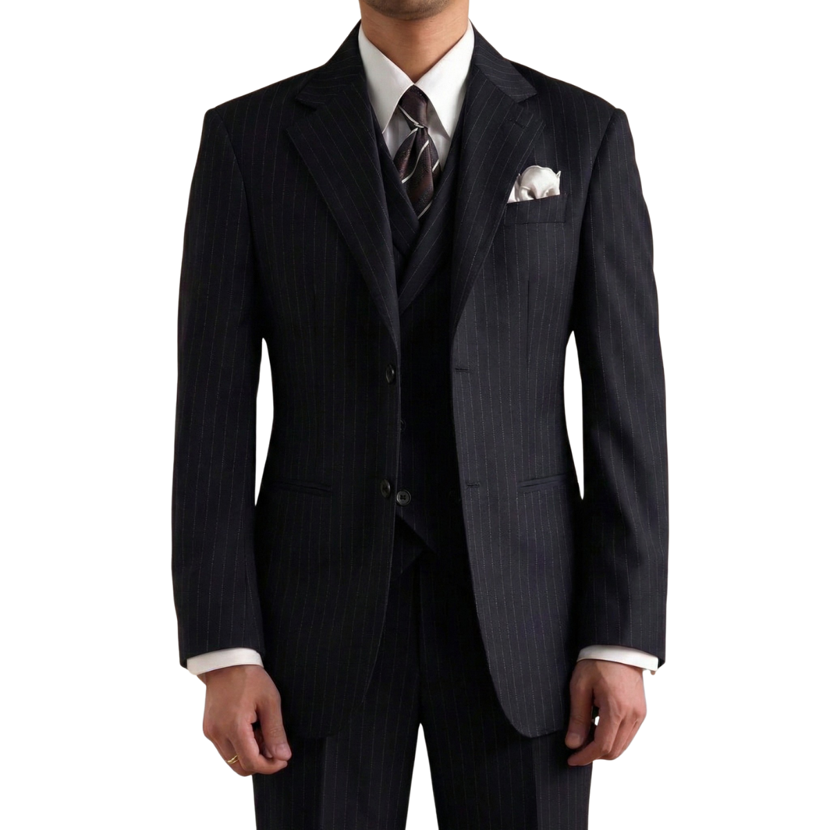 Bộ Suit Sọc Navy Royal Thames