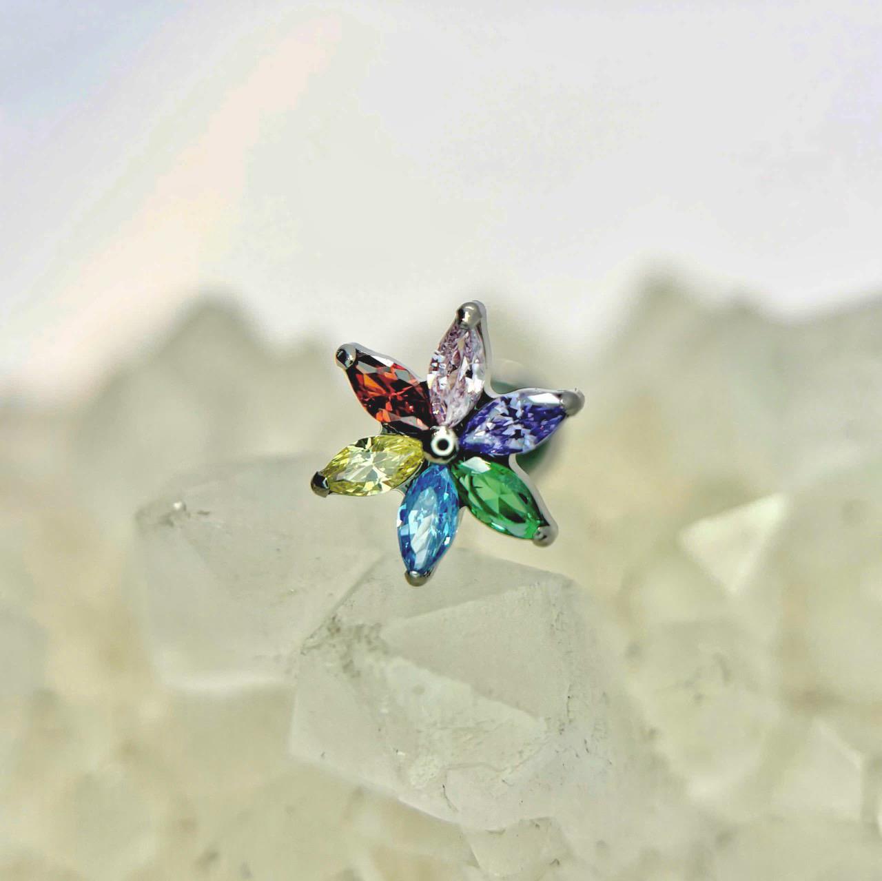 Khuyên kiểu titan hoa 6 cánh 6 màu_thumbnail_1