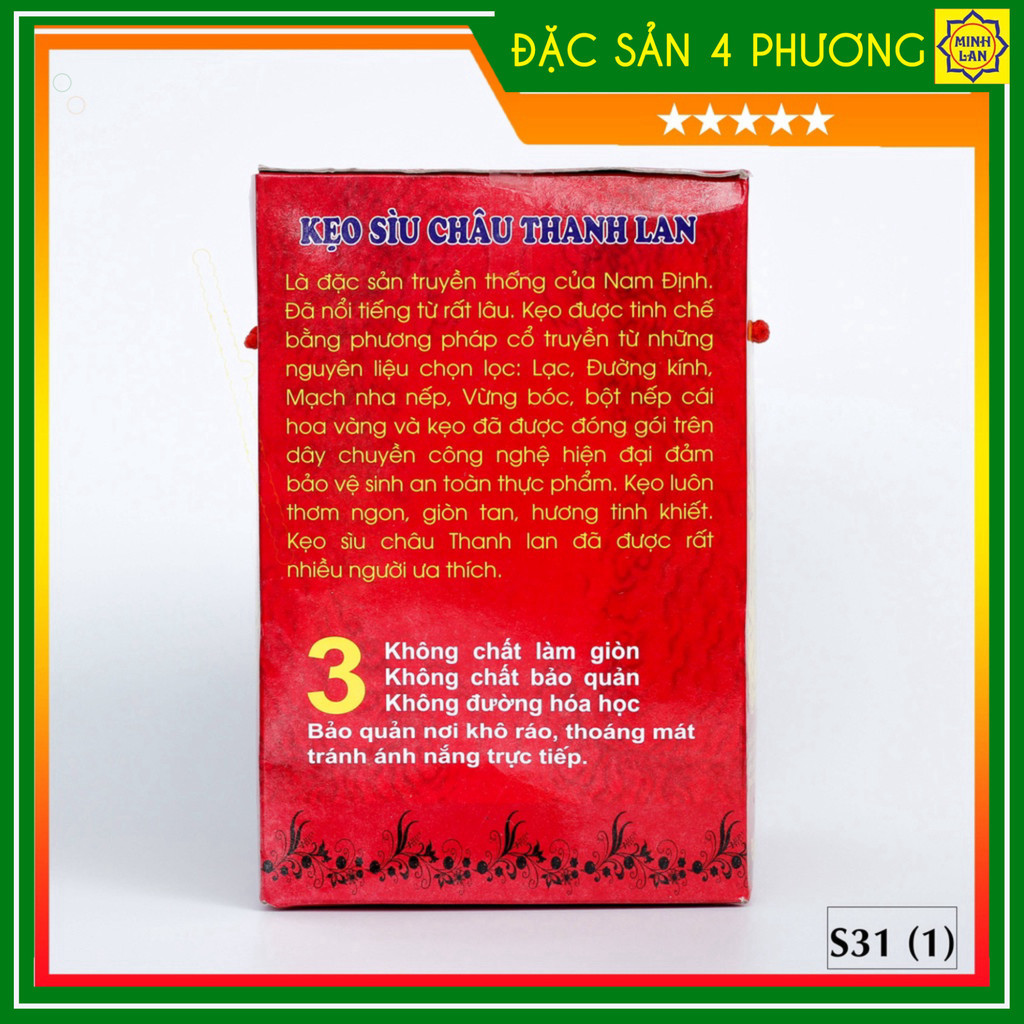 Kẹo lạc loại đặc biệt, hộp có quai xách S31 (800g) - Kẹo Sìu Châu Thanh Lan chính hiệu - Đặc sản Nam Định_thumbnail_3