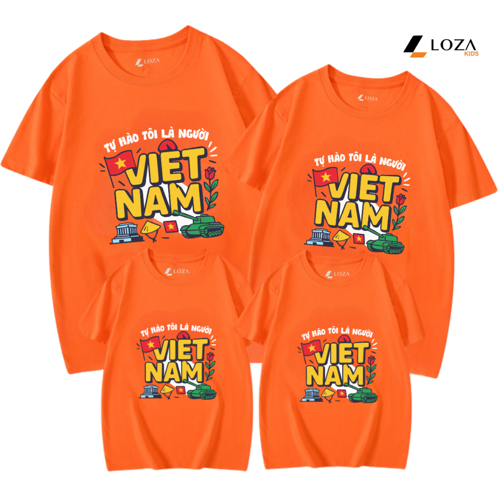 Áo phông gia đình Tự hào tôi là người Việt Nam, Tôi yêu Việt Nam Loza Kids 2025 – Mã GĐ006_thumbnail_0