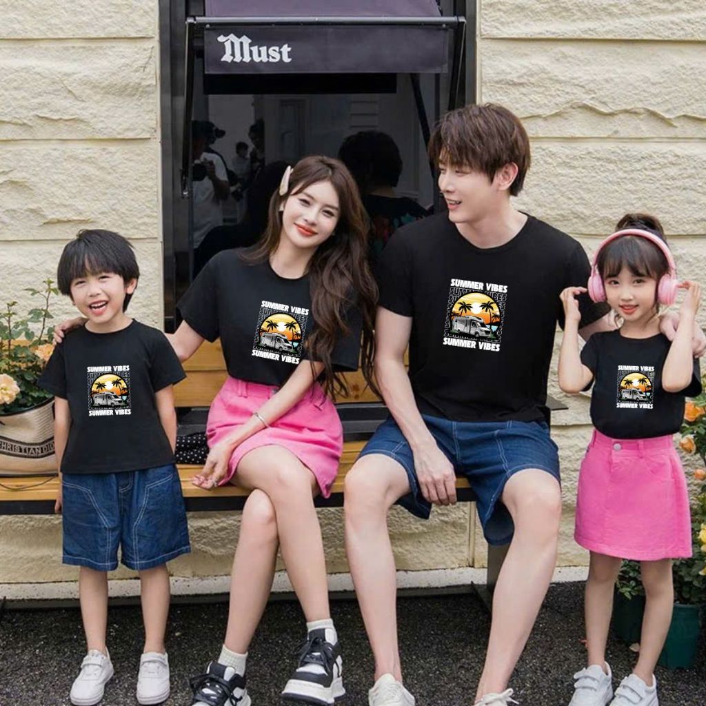 Áo phông gia đình in hình Summer - Áo thun đồng phục gia đình 3-4-5 người - Loza GĐ3034_thumbnail_0
