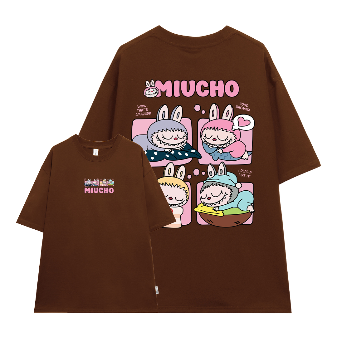 Áo thun labubu dễ thương nhiều màu ATD1316 Miucho cổ tròn vải cotton thoáng mát in mix_thumbnail_7