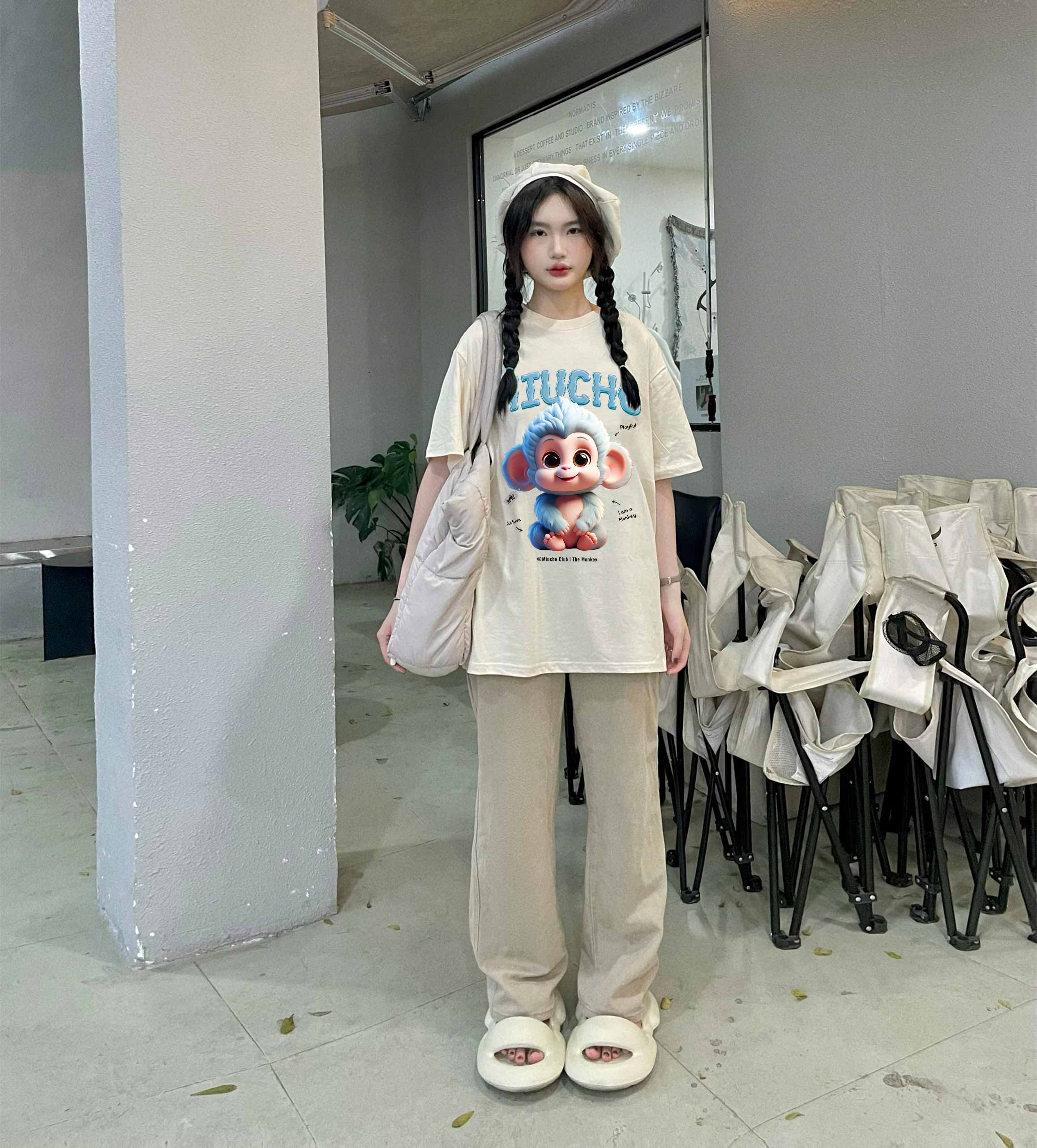 Áo thun form rộng 12 con giáp tuổi Thân (tuổi khỉ) ATD1243 Miucho tay ngắn cổ tròn in mix_thumbnail_4