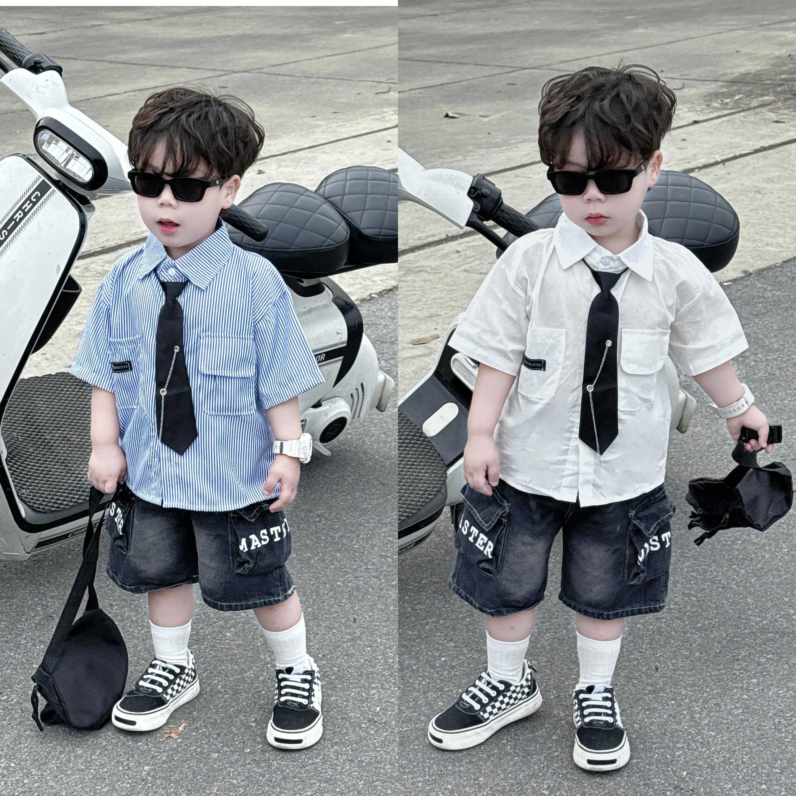 V51 BỘ SƠ MI TEM ĐEN Ở TÚI - A108.326