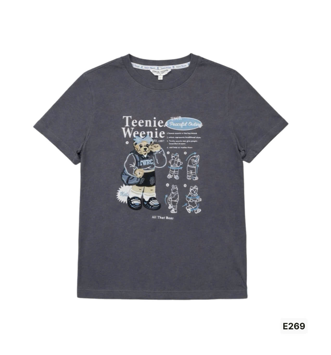 E269 ÁO PHÔNG XÁM IN HÌNH GẤU 2345 TW