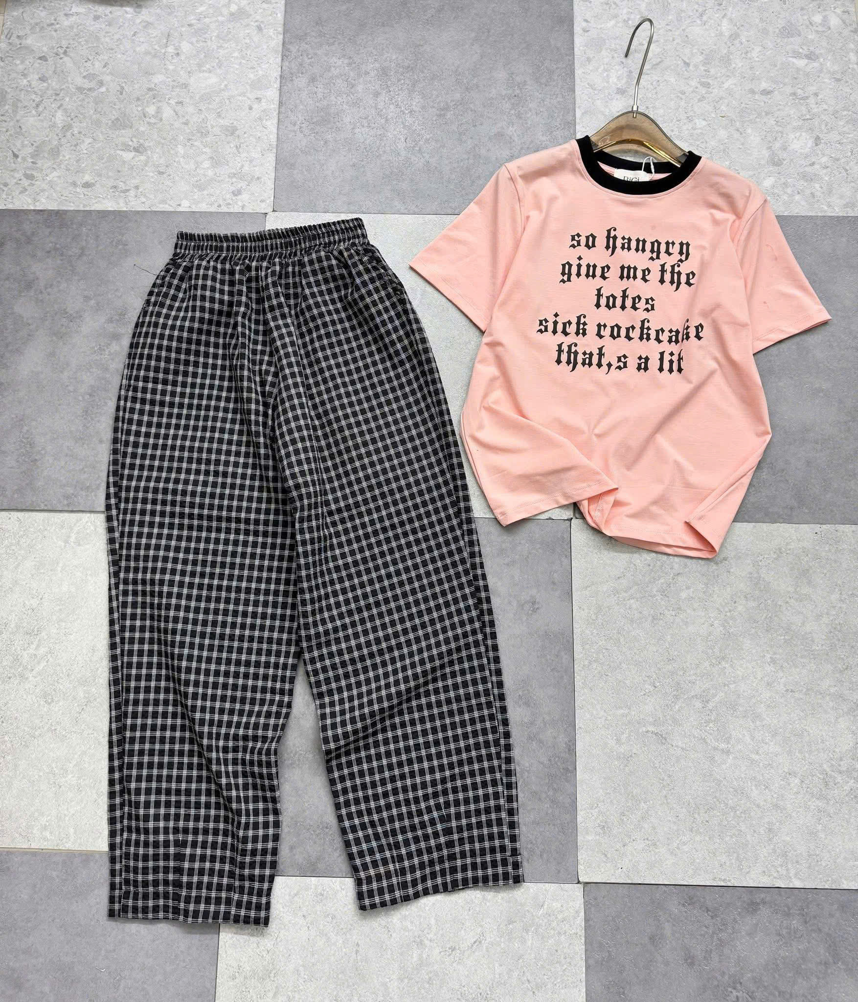 Set áo thun + quần caro ( KEM )_thumbnail_3