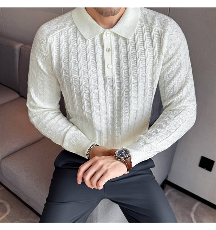 PA24 – Áo polo dệt kim len cừu pha phong cách retro_thumbnail_1