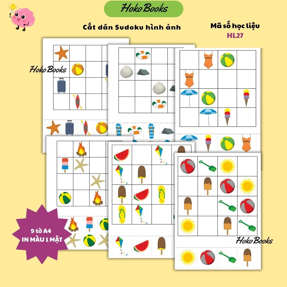 HL27 Học liệu Sudoku cắt dán Hokobooks