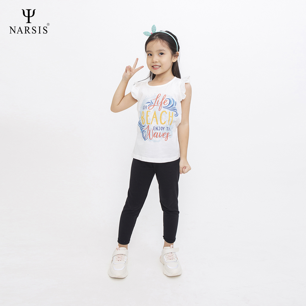 ÁO HÈ BÉ GÁI KL0001 NARSIS CHẤT LIỆU THOÁNG MÁT, DỄ CHỊU, THOẢI MÁI CẢ NGÀY, DỄ VẬN ĐỘNG