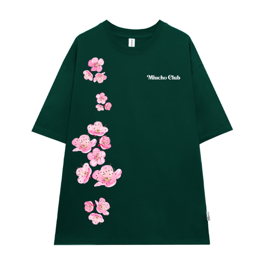 Áo thun Tết in hoa đào form rộng local brand ATD923 Miucho tay ngắn cổ tròn in mix_thumbnail_15