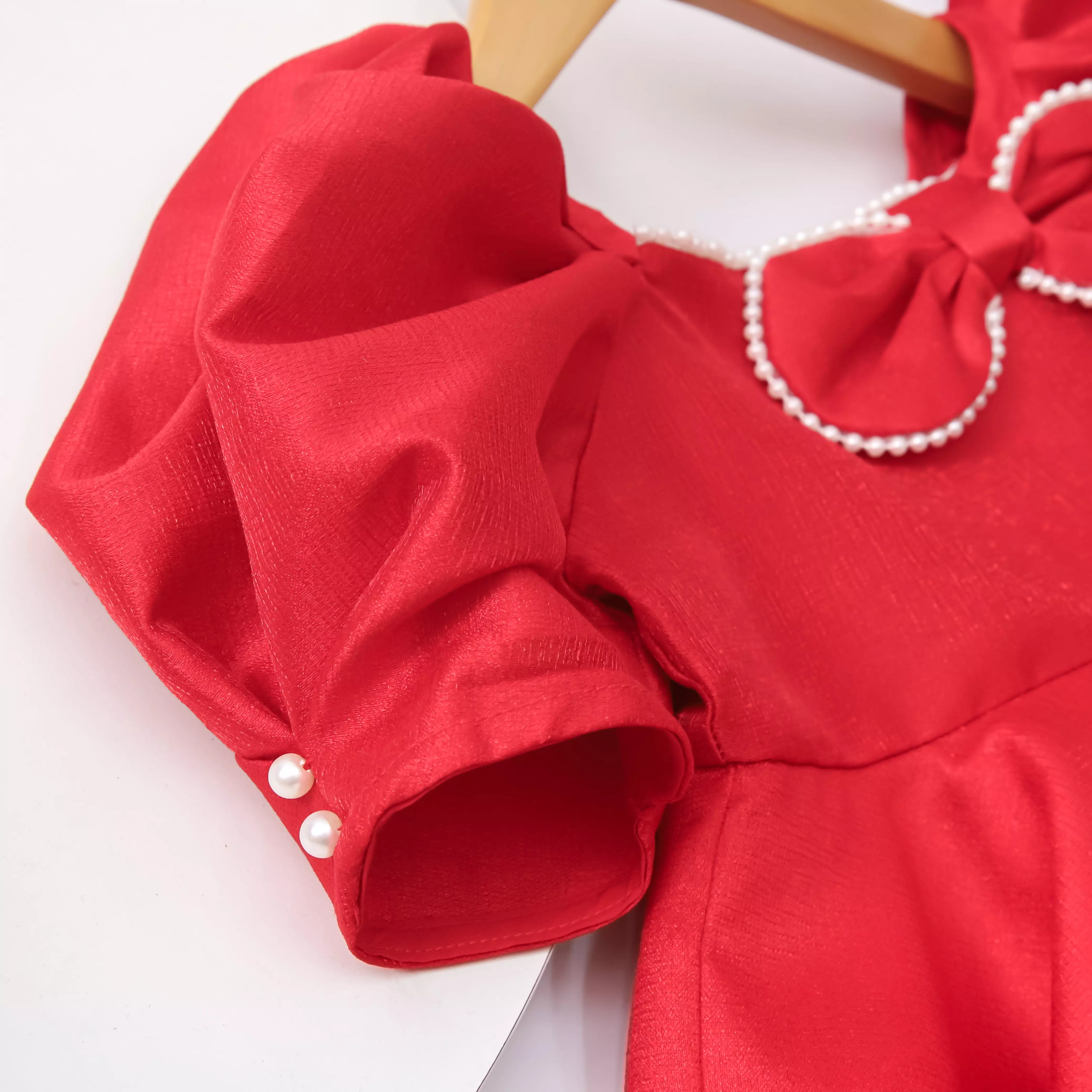 Váy tafta cổ vuông nơ ngực_thumbnail_10