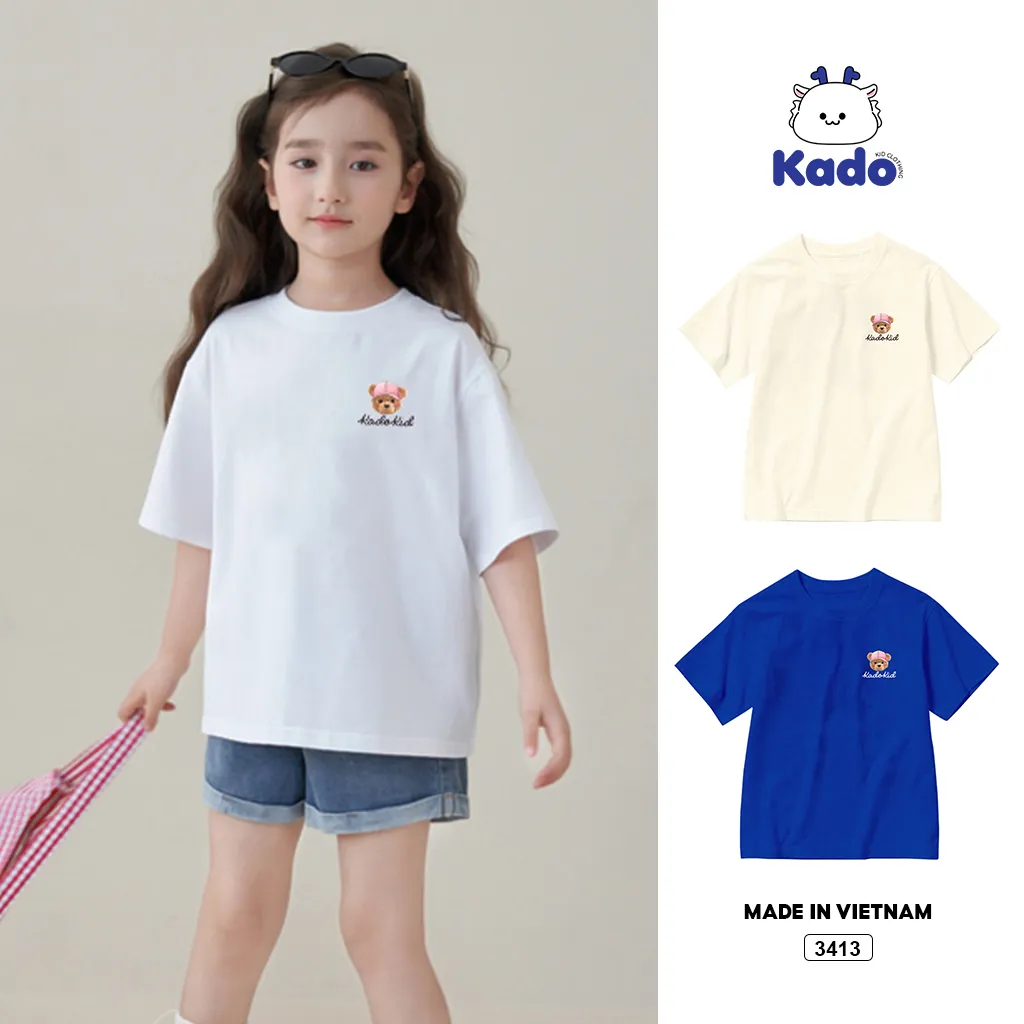 Áo thun bé trai bé gái Teddy nhỏ xinh Kado 3413