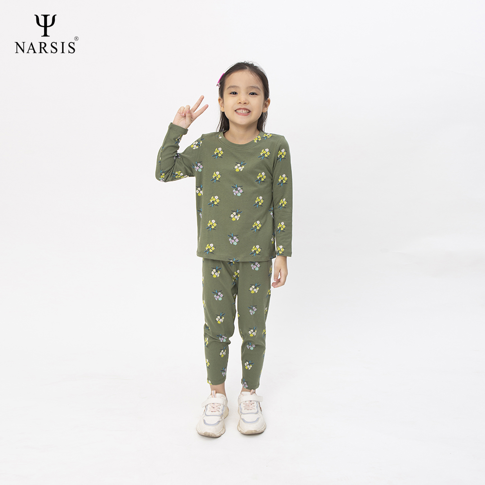 BỘ THU ĐÔNG BÉ GÁI KM0029 NARSIS CHẤT LIỆU THOÁNG MÁT, DỄ CHỊU, THOẢI MÁI CẢ NGÀY, DỄ VẬN ĐỘNG