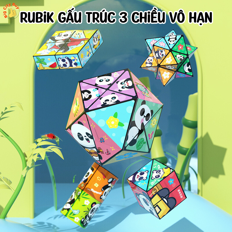 [RẺ VÔ ĐỊCH] Rubik 3D Ma Thuật Magic Cube Gấu Trúc Vô Cực, Rubik Hình Học Nhiều Hình Đẹp Mắt_thumbnail_0