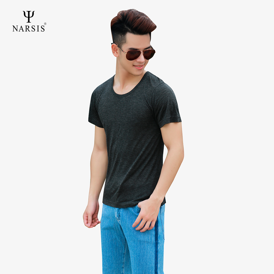 ÁO PHÔNG NAM NMS13020 NARSIS VẢI COTTON MỀM MẠI, CO GIÃN TỐT, VẢI THOẢI MÁI VẬN ĐỘNG, HÚT ẨM TỐT