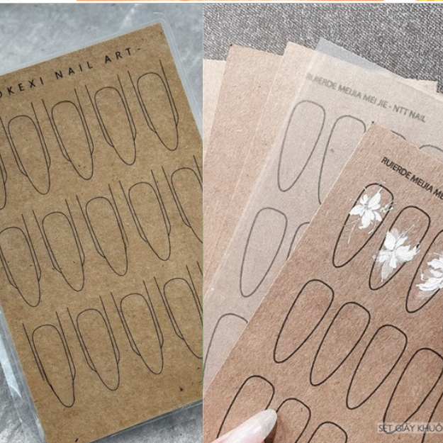 Tấm Giấy ráp tập vẽ lẻ chiếc và Set giấy rap tập vẽ, nặn design hoa,lá cành gel_thumbnail_6