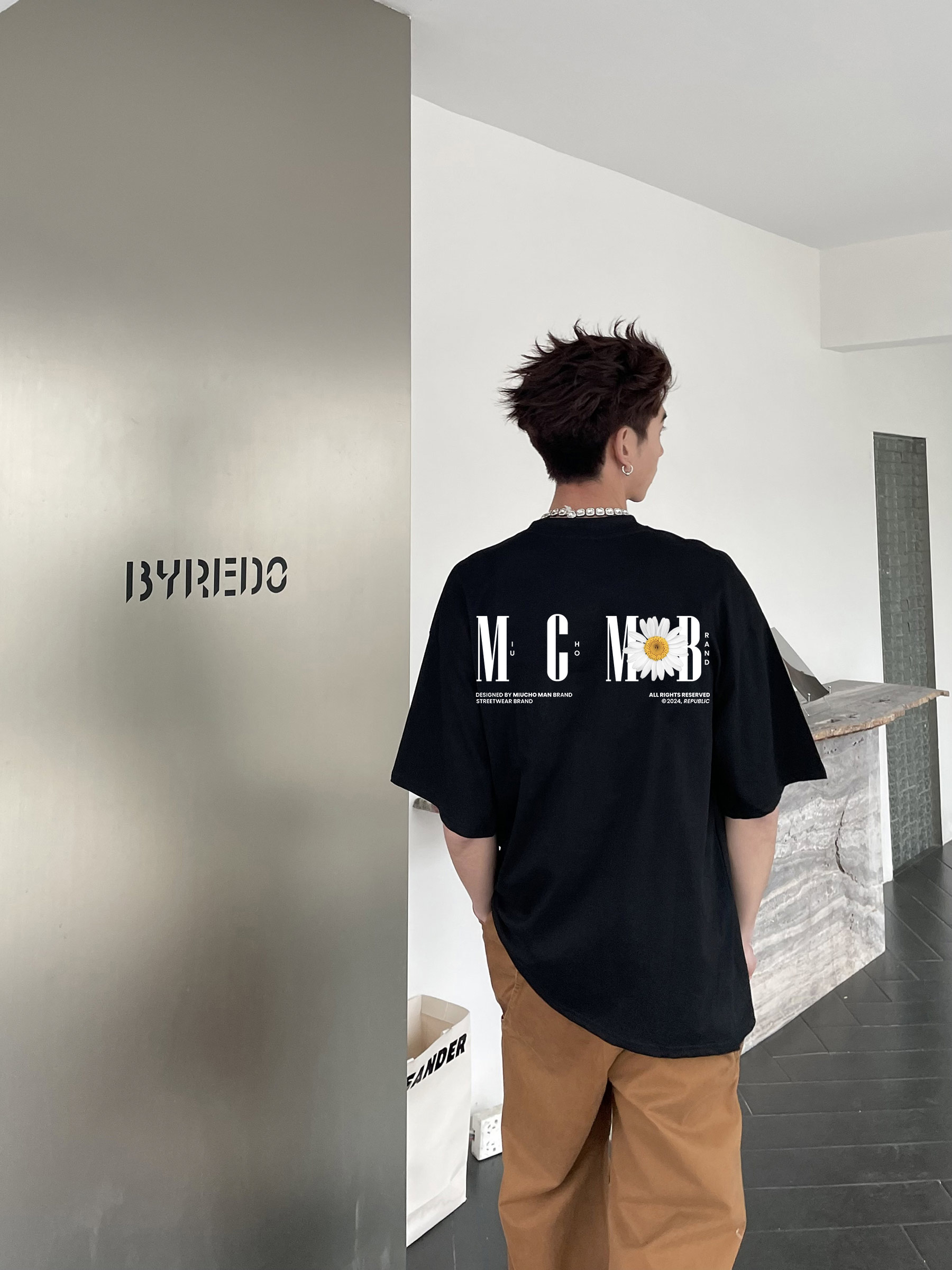 Áo thun nam in hoa cúc form rộng nhiều màu ATD1467 Miucho Man vải cotton thoáng mát cổ tròn in mix_thumbnail_8