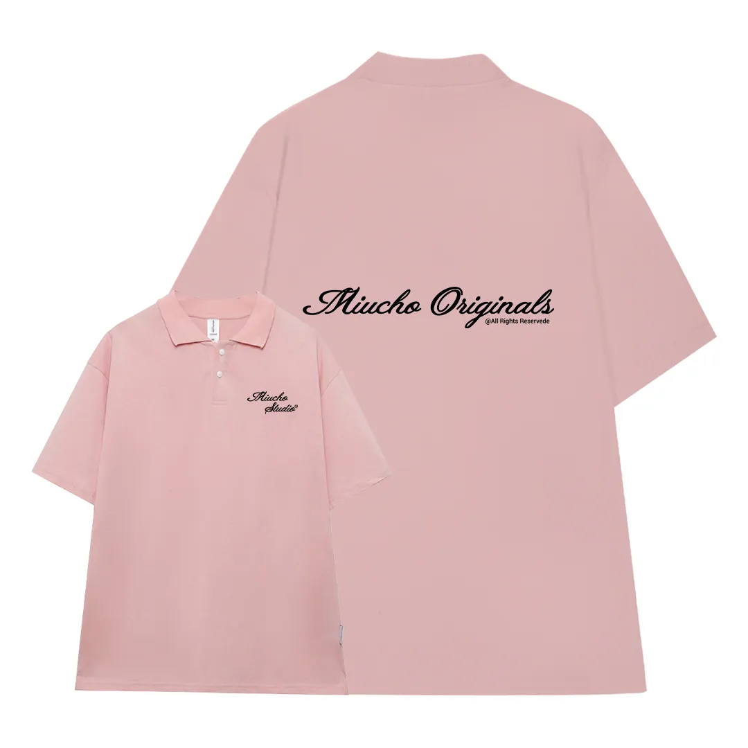 Áo polo unisex form oversize 2484 Miucho tay ngắn cổ trụ vải cotton thoáng mát cao cấp in typography_thumbnail_8