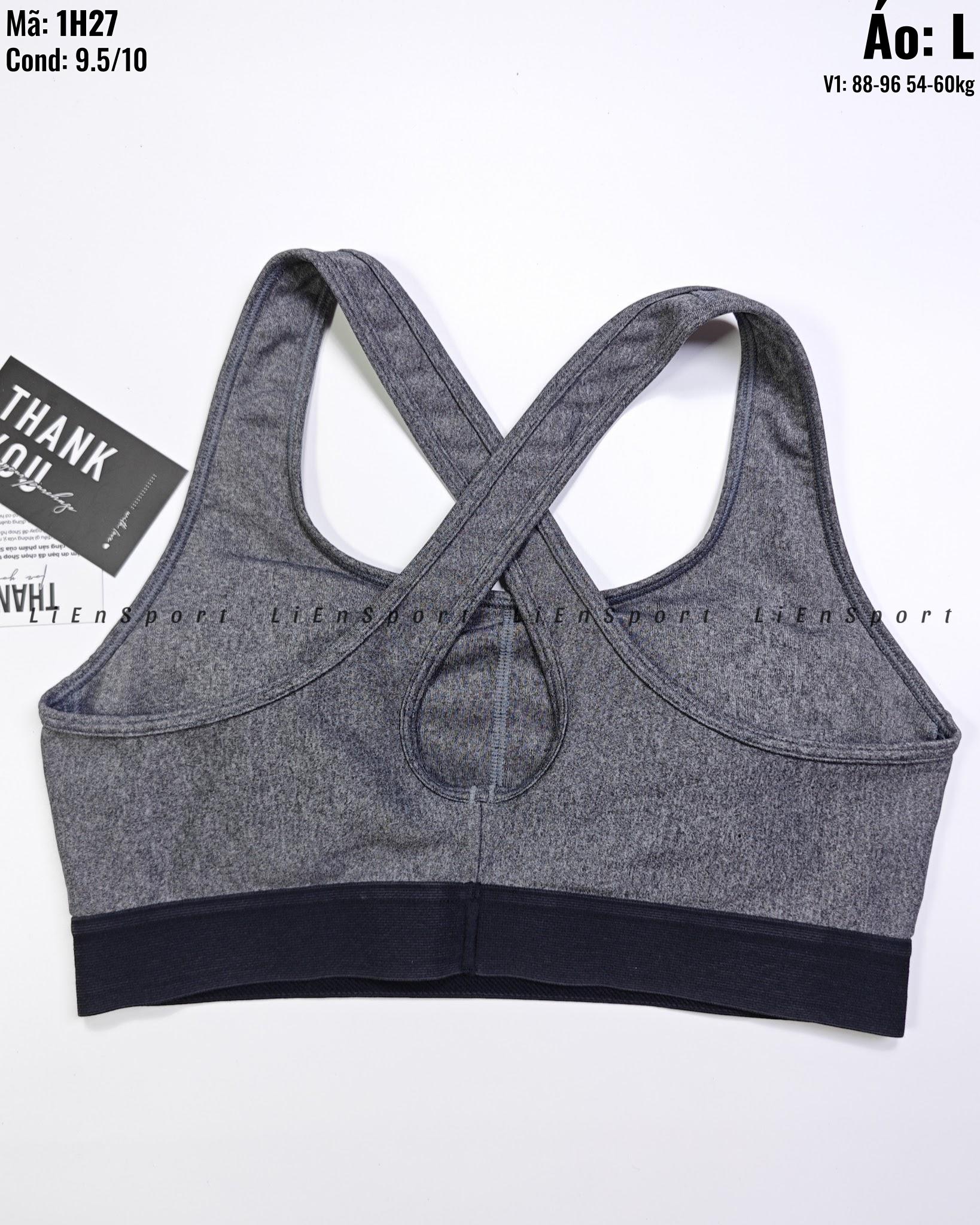 Under Armour Áo bra thể thao Nữ Size L Xám ghi Auth 2nd Lưng chữ X thiết kế Co giãn tốt Thấm hút mồ hôi Nâng đỡ ngực Form ôm vừa vặn Phù hợp gym yoga chạy bộ Mã:1H27_thumbnail_3