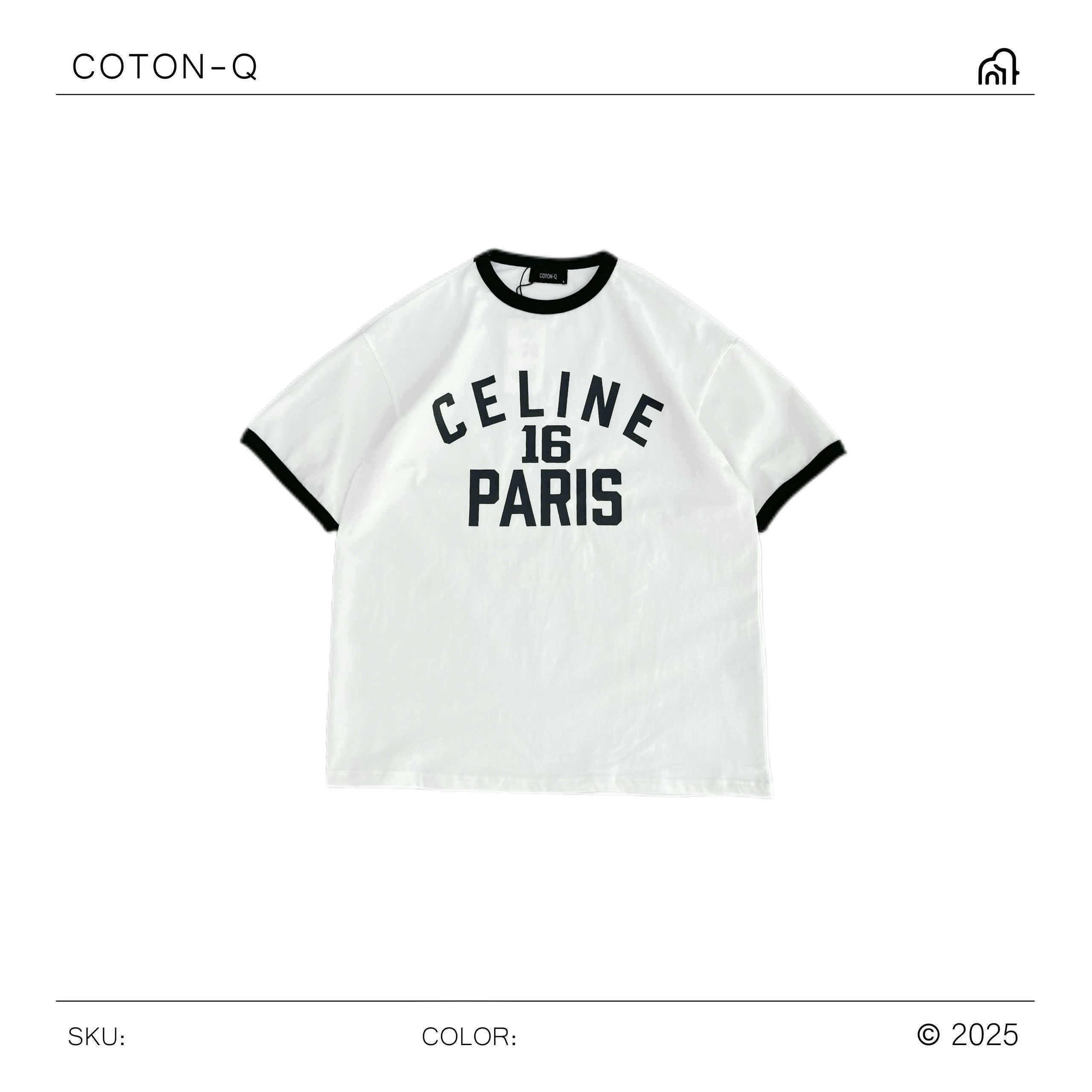 HA612 Áo thun cổ tròn trắng in chữ số