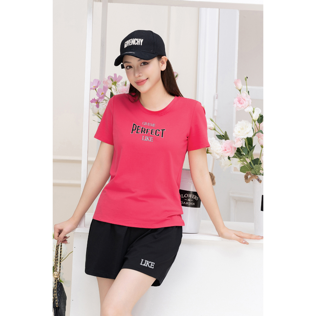 [Form Vừa] Bộ đồ nữ in chữ Perfect - Set cộc tay mặc nhà/ đi chơi LOZA VP336_thumbnail_7