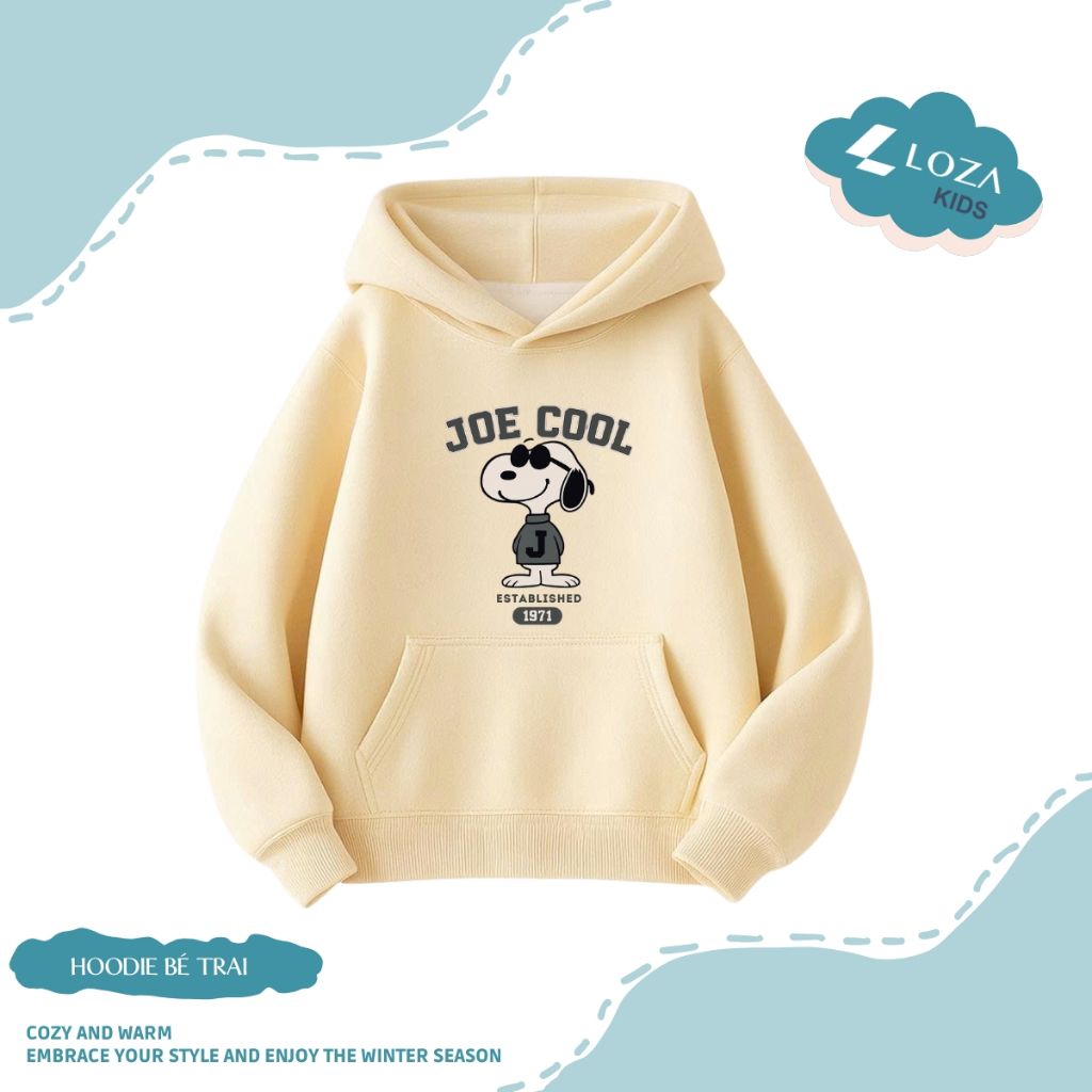 Áo nỉ hoodie bé trai in hình SNOOPY- Loza Kids HN002_thumbnail_0