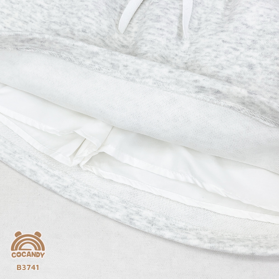 Bộ áo váy XÁM SÁNG túi viền ren tai gấu_thumbnail_5